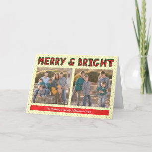Red Green Blocks Merry & Bright Holiday Photo