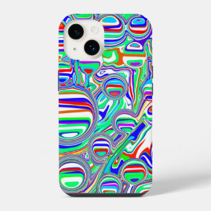 Red, Green, Blue, Abstract Lines iPhone 14 Case