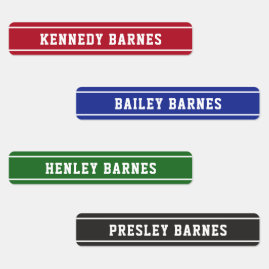 Red Green Blue Black Sporty Back To School Name