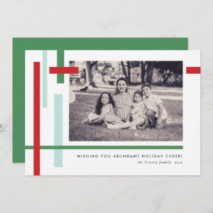 Red Green Blue Colour Strips Modern Christmas Holiday Card