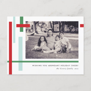 Red Green Blue Colour Strips Modern Holiday Postcard