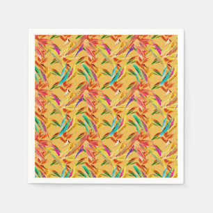 Red Green Blue Purple Abstract Floral Art Deco Napkin