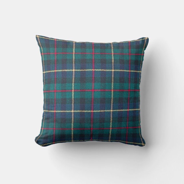 Red, green, blue Scottish tartan pattern. Cushion (Front)
