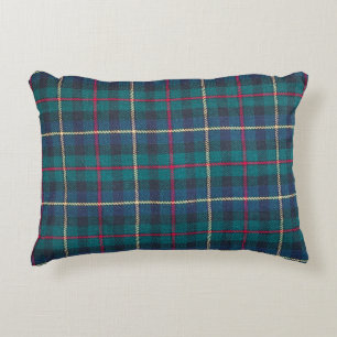Red, green, blue Scottish tartan pattern. Decorative Cushion