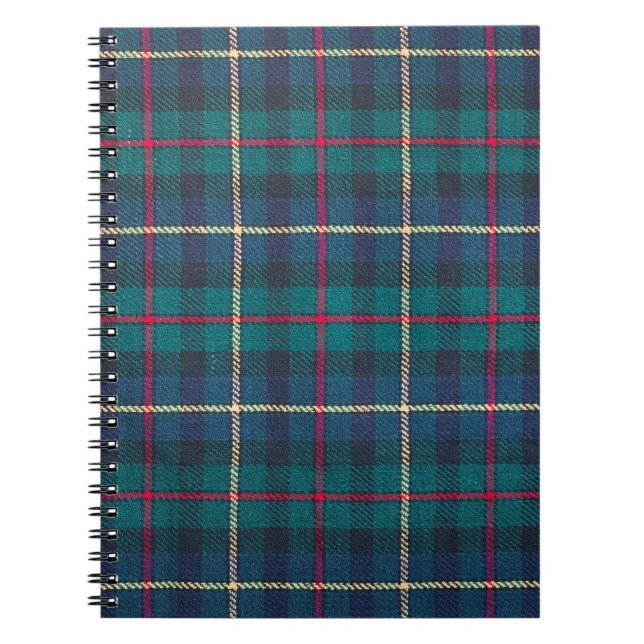 Red, green, blue Scottish tartan pattern. Notebook (Front)