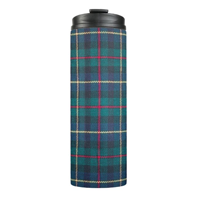 Red, green, blue Scottish tartan pattern. Thermal Tumbler (Front)