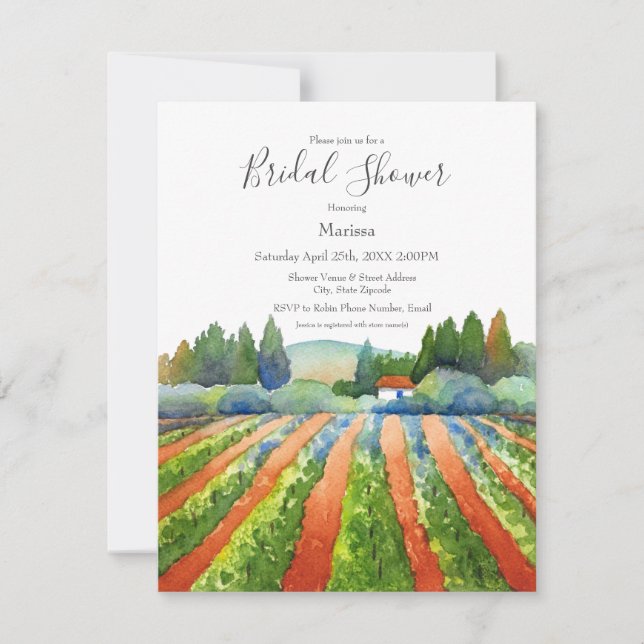 Red Green Blue Vineyard Invitation (Front)