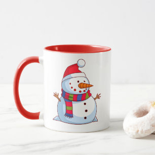Red Green Blue White Christmas Snowman Mug