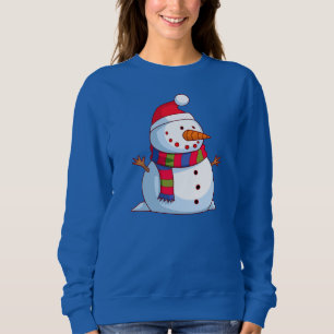 Red Green Blue White Christmas Snowman Sweatshirt