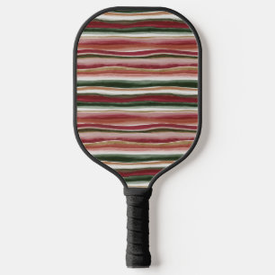 Red Green Blush White Stripes Pickleball Paddle