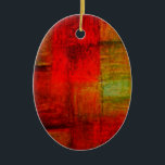 Red Green Browny Yellow Abstract Art Ceramic Ornament<br><div class="desc">From Original Canvas Painting - Original Creative Artwork - Horizontal Squares & Rectangles Geometric Abstract</div>