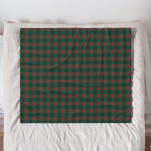 Red Green Buffalo Plaid Holiday Fleece Blanket