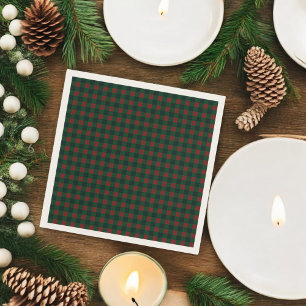 Red Green Buffalo Plaid Holiday Napkin