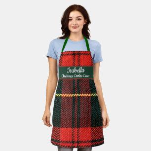 Red Green Buffalo Plaid Personalized Christmas Apron