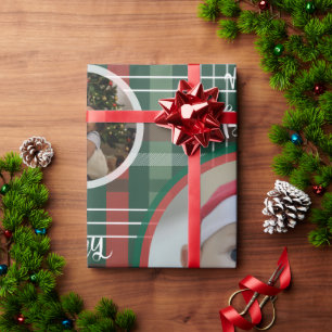 Red & Green Buffalo Plaid Personalized Xmas Wrap Wrapping Paper