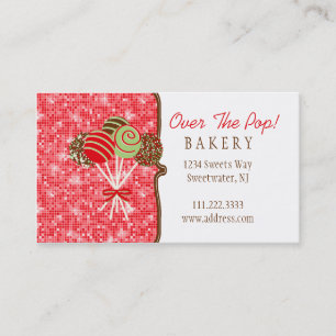 Red & Green Cake Pops : Business Card