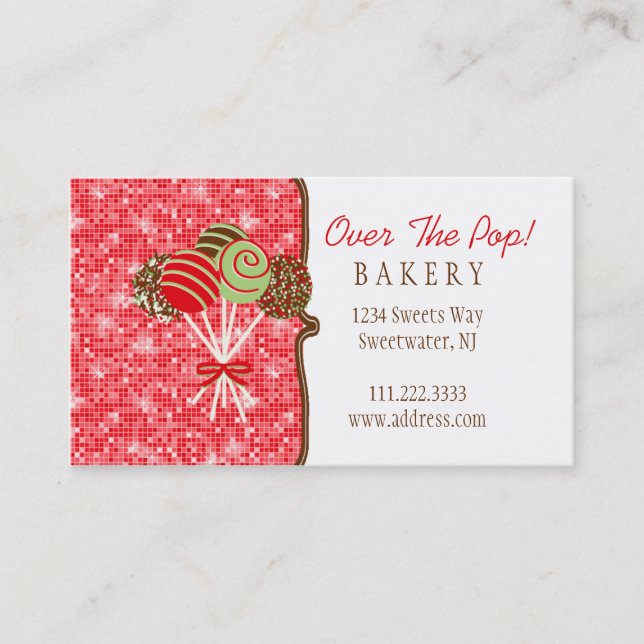 Red & Green Cake Pops : Business Card (Front)