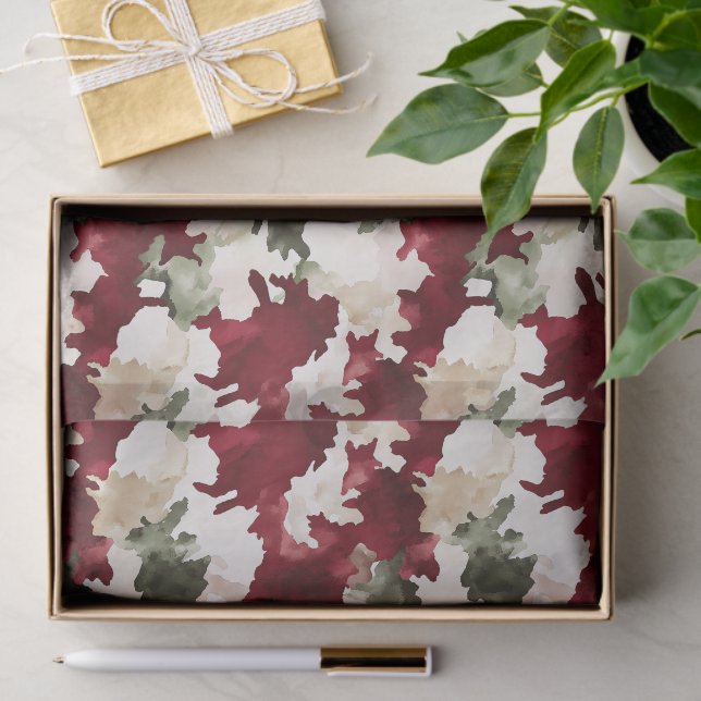 Red Green Camo Birthday Tissue Paper (Gift)