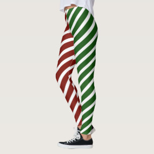 Red & Green Candy Stripes Leggings