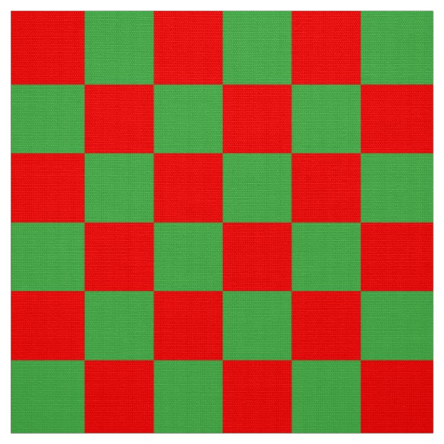 Red Green Check Chequered Pattern  Fabric (Swatch)