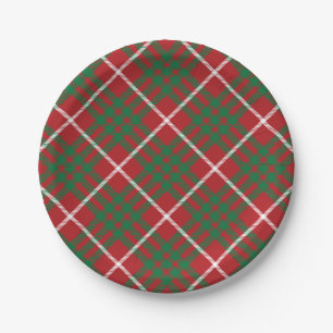 Red & Green Check Paper Plate