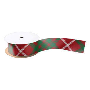 Red & Green Check Satin Ribbon