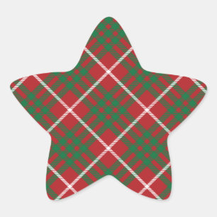Red & Green Check Star Sticker