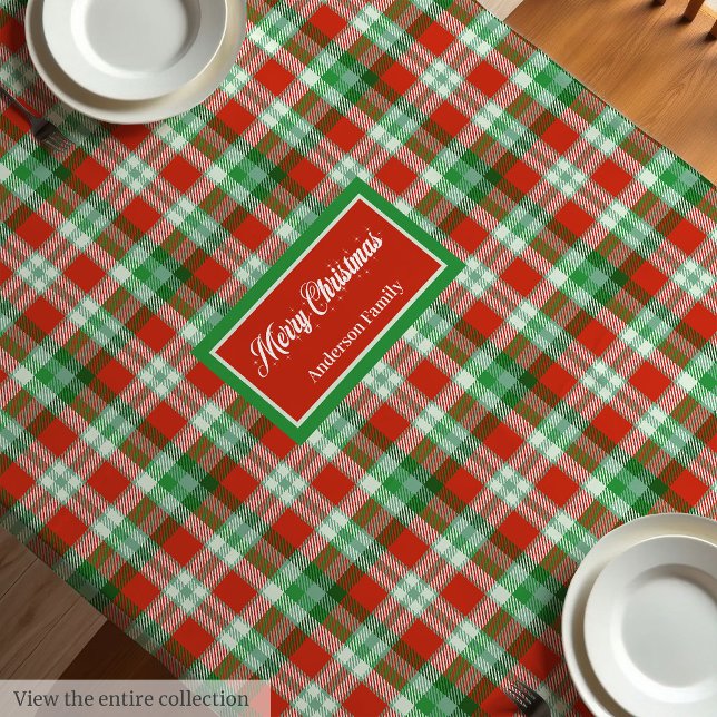 Red Green Chequered Tablecloth Traditional Style (Red Green Checkered Tablecloth Traditional Style)