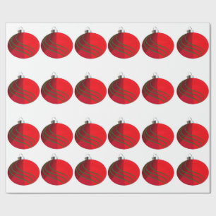 Red Green Christmas Bulbs Wrapping Paper