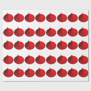 Red Green Christmas Ornaments Wrapping Paper