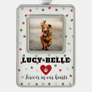 Red Green Christmas Photo Pet Remembrance Ornament