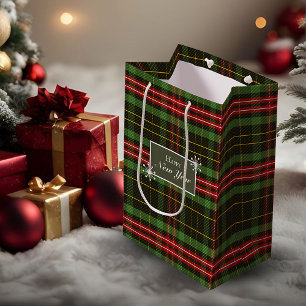 Red-Green Christmas Plaid Gift Bag