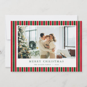 Red Green Christmas Plaid Photo Holiday Card