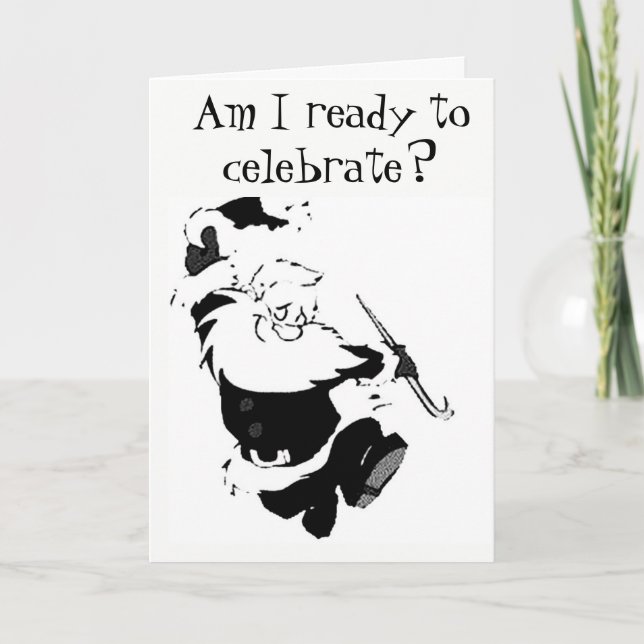 RED & GREEN CHRISTMAS - RED & WHITE FOR WINE!!! HOLIDAY CARD (Front)