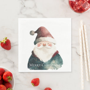 Red Green Christmas Santa Claus Napkin