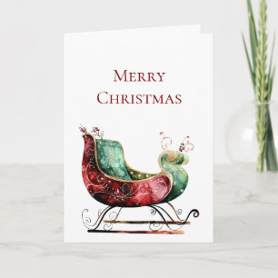 Red Green Christmas Sleigh Card