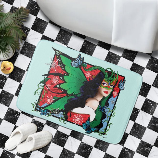 Red Green Christmas Solstice Fairy Bath Mat (Creator Uploaded)