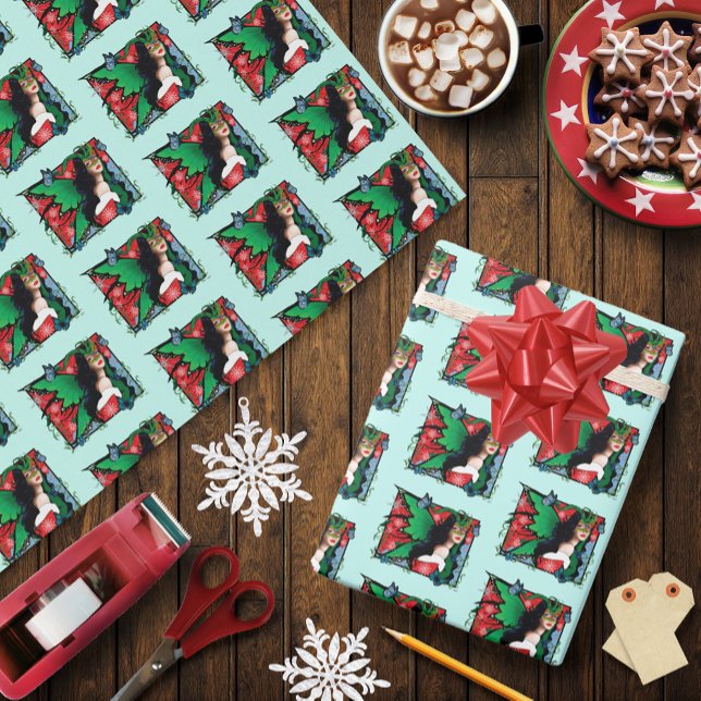 Red Green Christmas Solstice Fairy Wrapping Paper (Creator Uploaded)