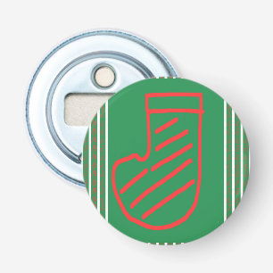 Red Green Christmas Stocking on Green Bottle Opener