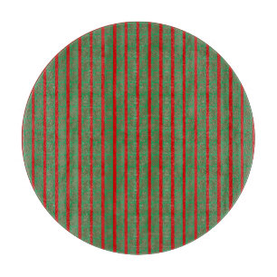 Red Green Christmas Stocking on Green Cutting Board