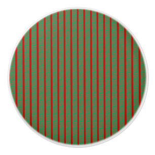 Red Green Christmas Stocking on Green Red Ceramic Knob