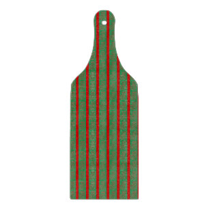 Red Green Christmas Stocking on Green Red Cutting Board
