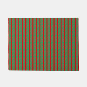 Red Green Christmas Stocking on Green Red Doormat