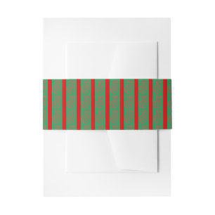 Red Green Christmas Stocking on Green Red Invitation Belly Band
