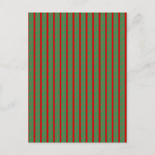 Red Green Christmas Stocking on Green Red Postcard