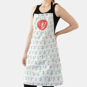 Red & Green Christmas tree  Apron