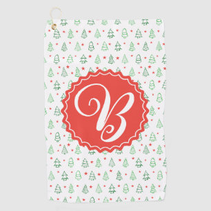 Red & Green Christmas tree  Golf Towel