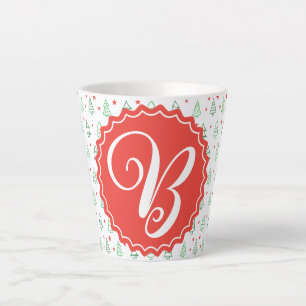 Red & Green Christmas tree  Latte Mug