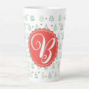 Red & Green Christmas tree  Latte Mug