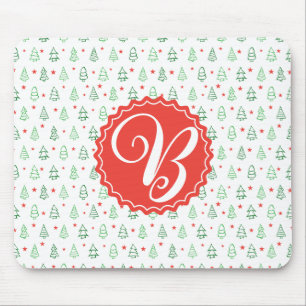Red & Green Christmas tree Mouse Pad